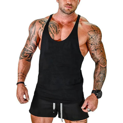 Mens Gyms Stringer Tank Top Fitness Vest Bodybuilding Clothing Muscle Tanks Singlet Cotton Workout Sleeveless Shirt