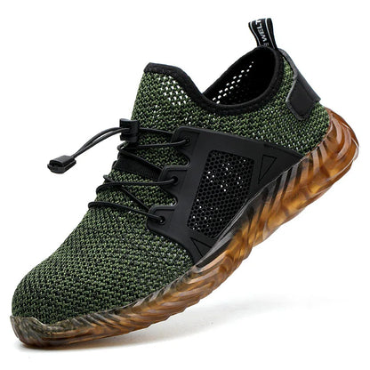 Mens Mesh Work Sneakers Lightweight Steel Toe Work Boots Indestructible Safety Shoes Breathable Construction Work Boot Footwear