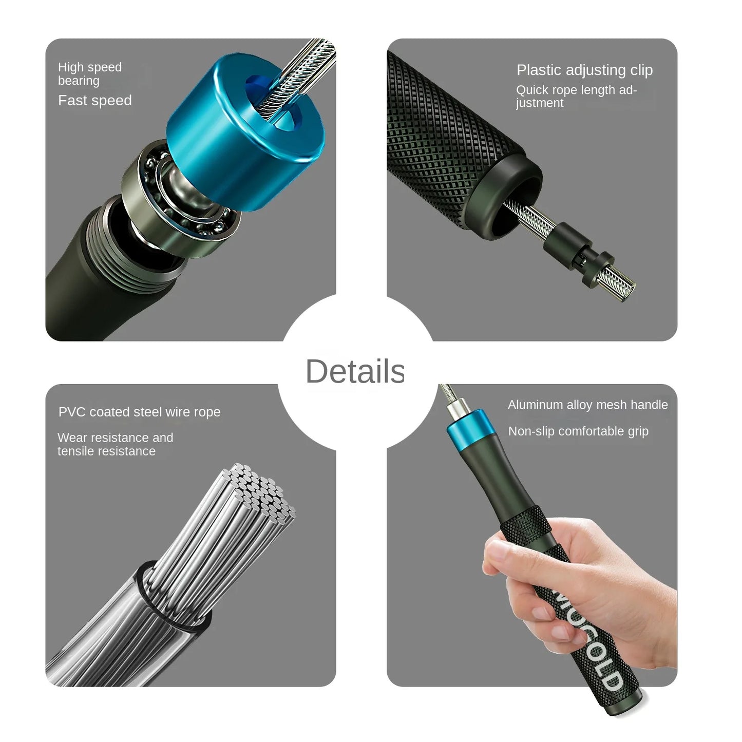 Adjustable Jump Rope For Speed Skipping Exercise Weight-Loss Fitness Women Men And Kids Ropea Length Steel Ropes With Bearings