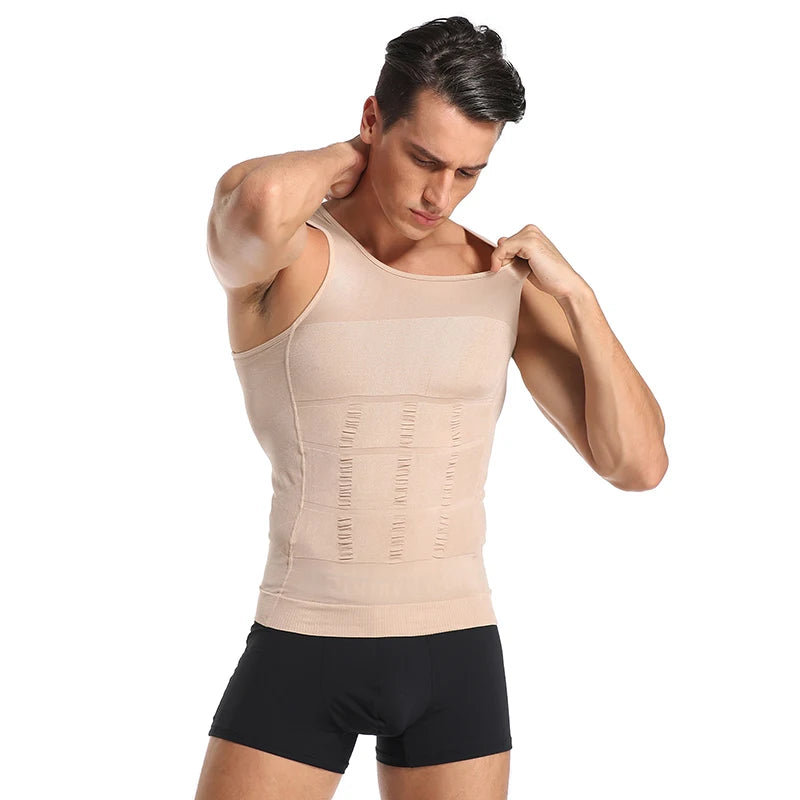 Mens Shirt Slimming Body Shaper Vest Workout Tank Tops Abs Abdomen Undershirts Tank Top Shapewear Thermal Compression Shirt