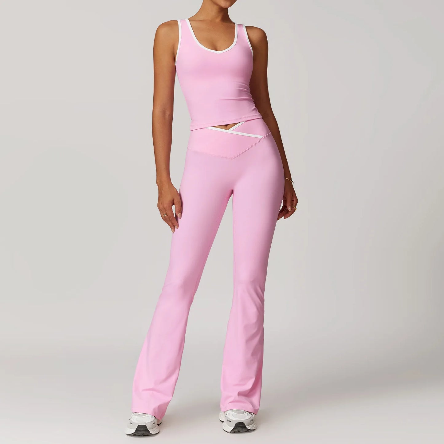 Yoga Set 2 Pieces Workout Outfits Fitness Sportswear Gym Tracksuit High Waist Leggings Sports Bra Athletic Wear Women Clothes