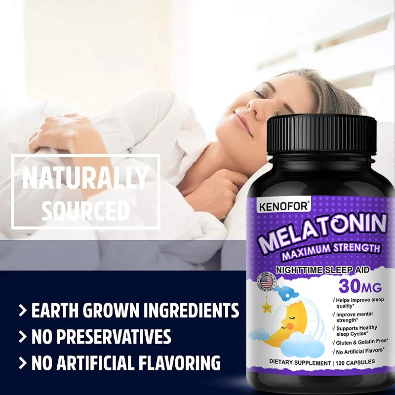 Melatonin 30mg Sleeping Capsules - Sleep Supplement for Men & Women,for Restful Deep Sleeps,Promotes Sleep and Relaxation
