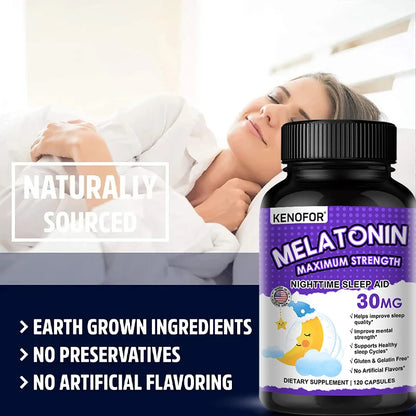 Melatonin 30mg Sleeping Capsules - Sleep Supplement for Men & Women,for Restful Deep Sleeps,Promotes Sleep and Relaxation
