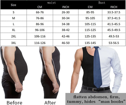 Mens Shirt Slimming Body Shaper Vest Workout Tank Tops Abs Abdomen Undershirts Tank Top Shapewear Thermal Compression Shirt
