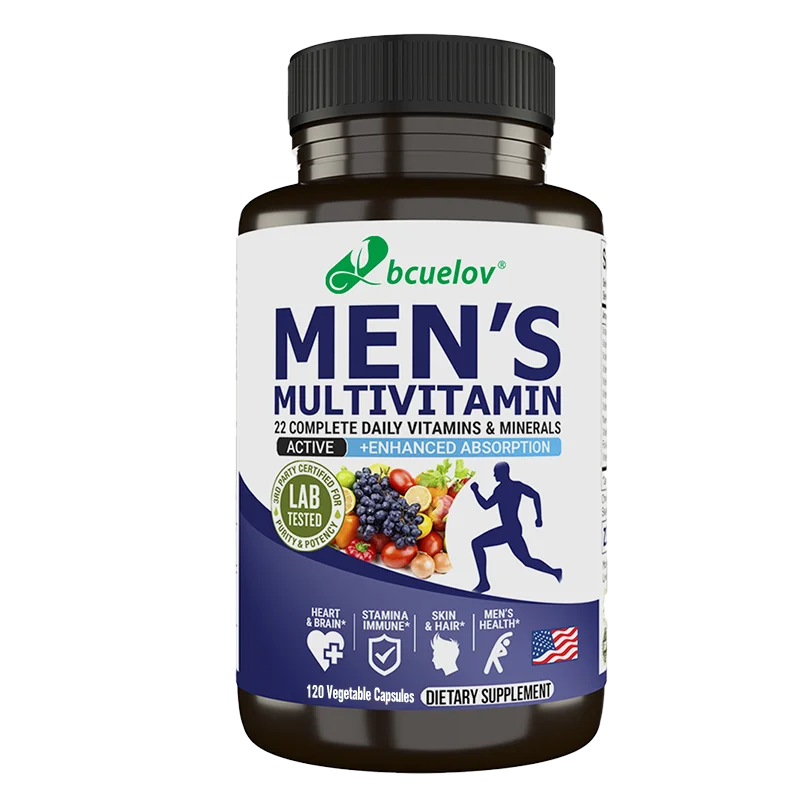 Bcuelov Men's Multivitamin & Mineral Tablets - Immune & Energy Support, Muscle Endurance, Vegan High Absorption Supplement