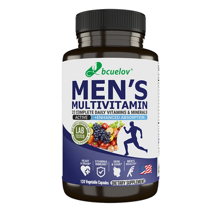 Bcuelov Men's Multivitamin & Mineral Tablets - Immune & Energy Support, Muscle Endurance, Vegan High Absorption Supplement