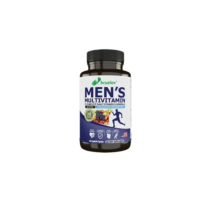 Bcuelov Men's Multivitamin & Mineral Tablets - Immune & Energy Support, Muscle Endurance, Vegan High Absorption Supplement