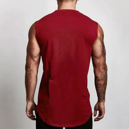 Cotton Gym Clothing Mens Workout Sleeveless Shirt Bodybuilding Tank Top Fitness Sportswear Mens Vests Muscle Singlets Tanktop