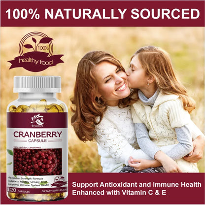 Cranberry Juice Extract - Most Effective Cranberry Pills for Women, Cranberry Supplement - 60/120 Capsules