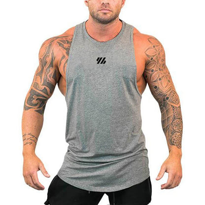 Mens Running Loose Vests Bodybuilding Muscle Tank Tops Gym Workout Fitness Sleeveless Shirts Summer Cotton Breathable Undershirt