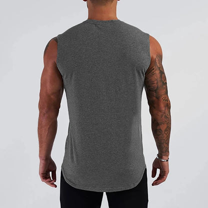 Cotton Gym Clothing Mens Workout Sleeveless Shirt Bodybuilding Tank Top Fitness Sportswear Mens Vests Muscle Singlets Tanktop