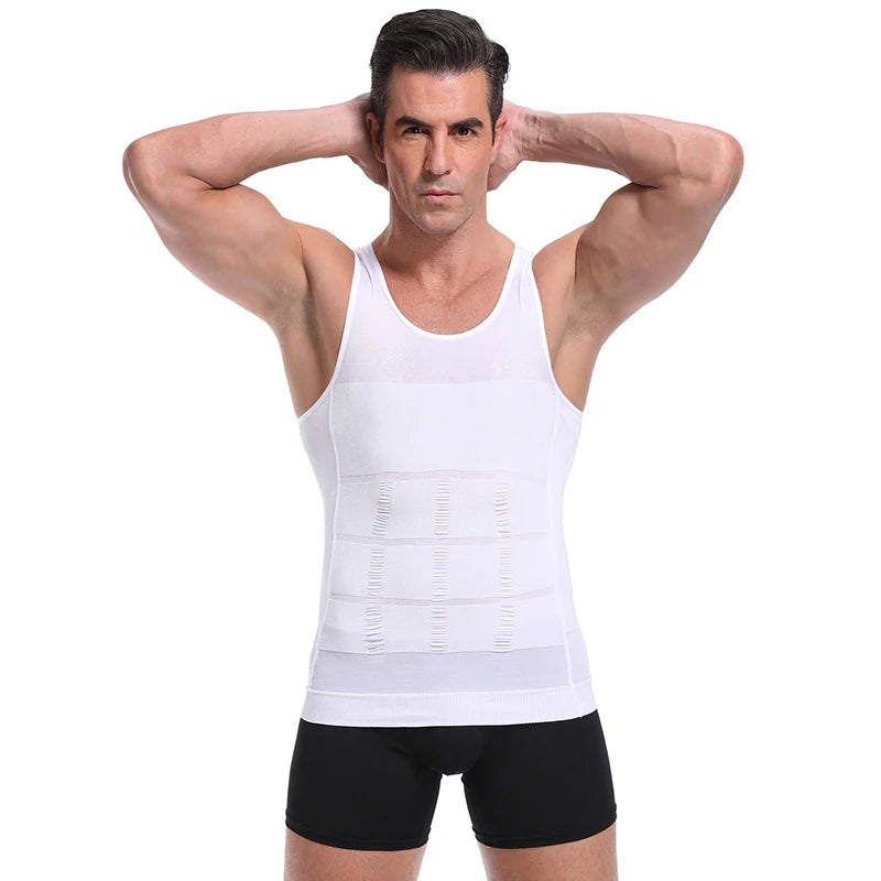 Mens Shirt Slimming Body Shaper Vest Workout Tank Tops Abs Abdomen Undershirts Tank Top Shapewear Thermal Compression Shirt