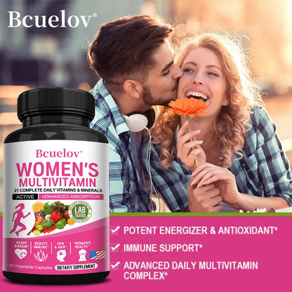 Women's Multivitamin Supplement Capsules - for Joints, Hair, Skin, Nails, Brain, Heart, Digestive and Immune Health