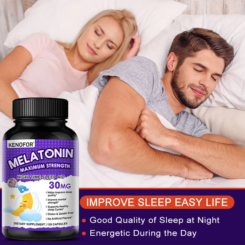Melatonin 30mg Sleeping Capsules - Sleep Supplement for Men & Women,for Restful Deep Sleeps,Promotes Sleep and Relaxation
