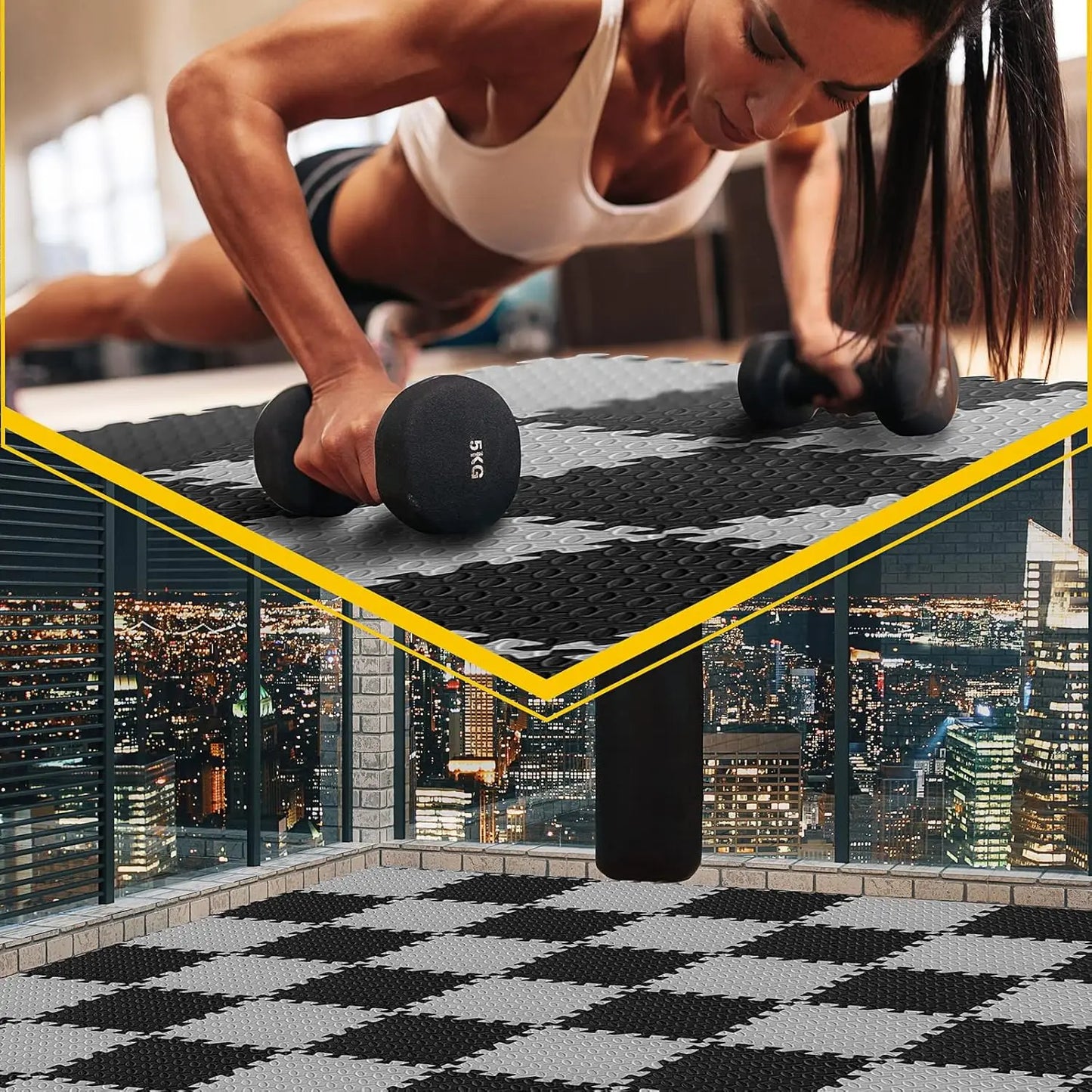 Interlocking Foam Floor Mats for Home Gym Workout Protective Puzzle Mat Tiles Waterproof EVA Padding 1/8/16Pcs