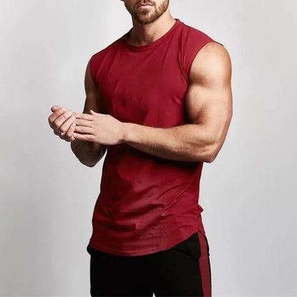 Cotton Gym Clothing Mens Workout Sleeveless Shirt Bodybuilding Tank Top Fitness Sportswear Mens Vests Muscle Singlets Tanktop