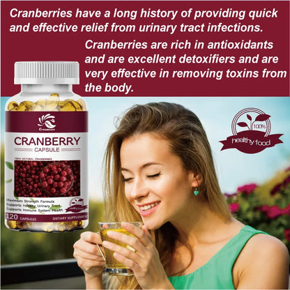 Cranberry Juice Extract - Most Effective Cranberry Pills for Women, Cranberry Supplement - 60/120 Capsules