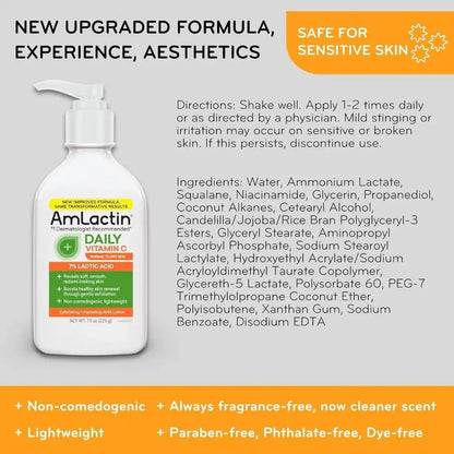 Amlactin Body Lotions Rapid Relief Restoring Lotion+Daily Moisturizing 12% Lactic Acid Lotion Nourishing Body Care Skin Cream