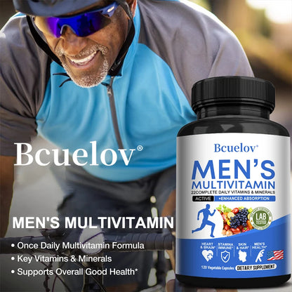 Multivitamin for Men - Daily Multivitamin for Energy, Focus & Brain, Men's Health Complex, Non-GMO120 , 120 Vegetarian Capsules