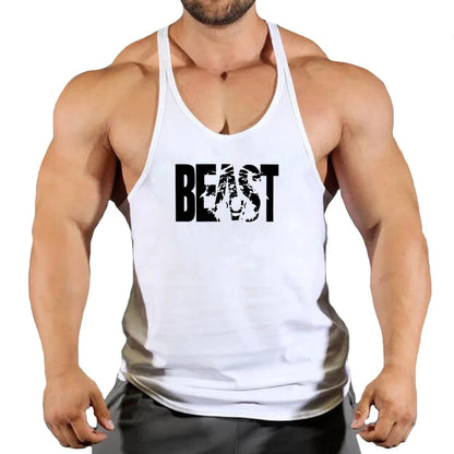 Mens Gyms Stringer Tank Top Fitness Vest Bodybuilding Clothing Muscle Tanks Singlet Cotton Workout Sleeveless Shirt