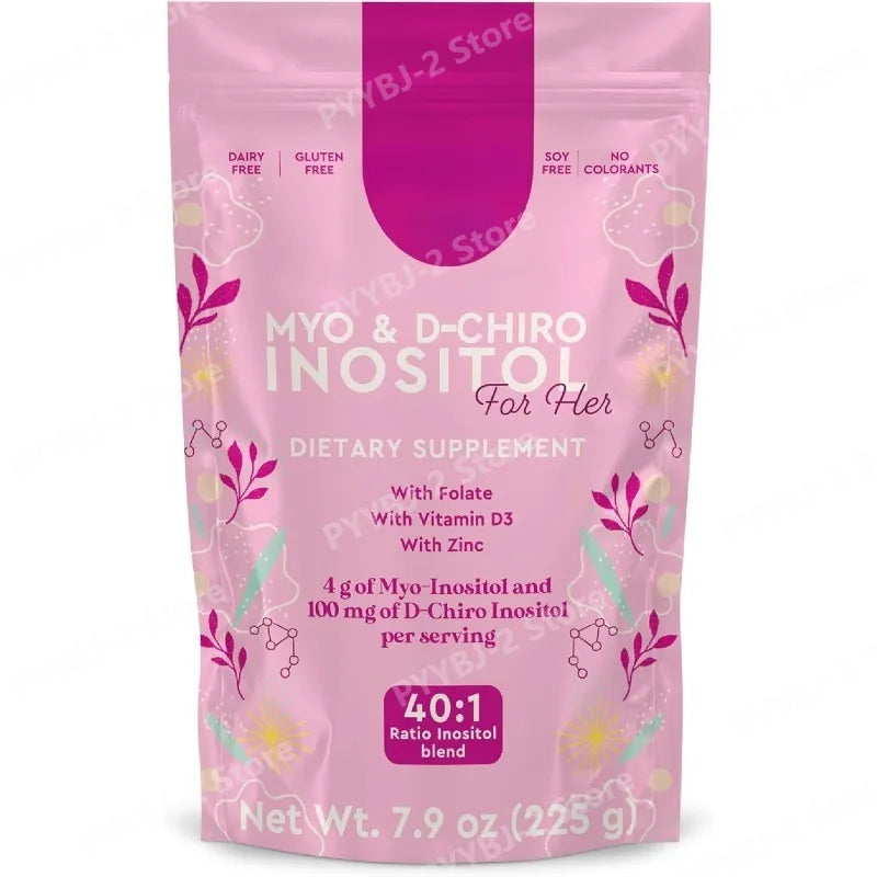 40:1 Mix Myo & D-Chiro Inositol Powder Contain Folate, Vitamin D3 and Zinc Supporting Women's Daily Health Dietary Supplement