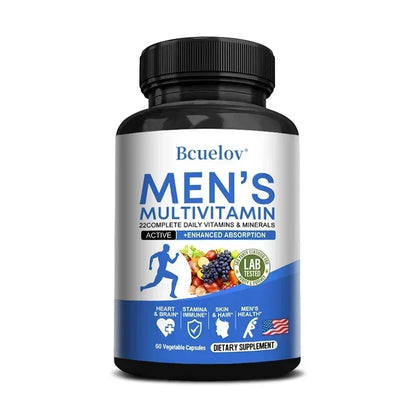 Multivitamin for Men - Daily Multivitamin for Energy, Focus & Brain, Men's Health Complex, Non-GMO120 , 120 Vegetarian Capsules