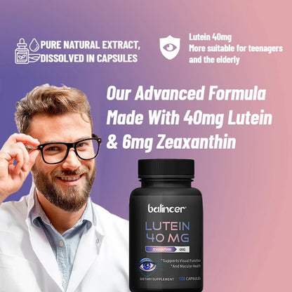 Lutein 40mg & Zeaxanthin 6mg Supplement - Eye Health & Vision Support,Eye Vitamins for Adults,Dietary Supplement