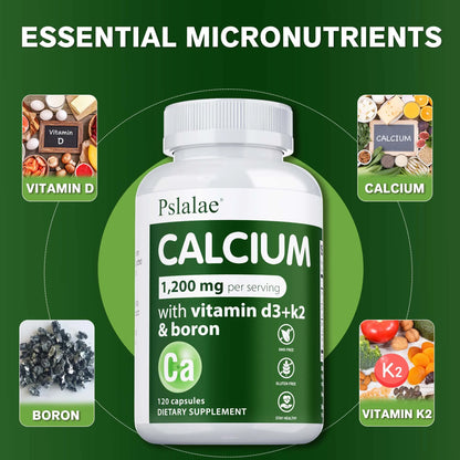 Calcium Supplement - Promotes Calcium Absorption, Boosts Energy, Strong Bones, Supports Heart & Muscle Health, Non-GMO