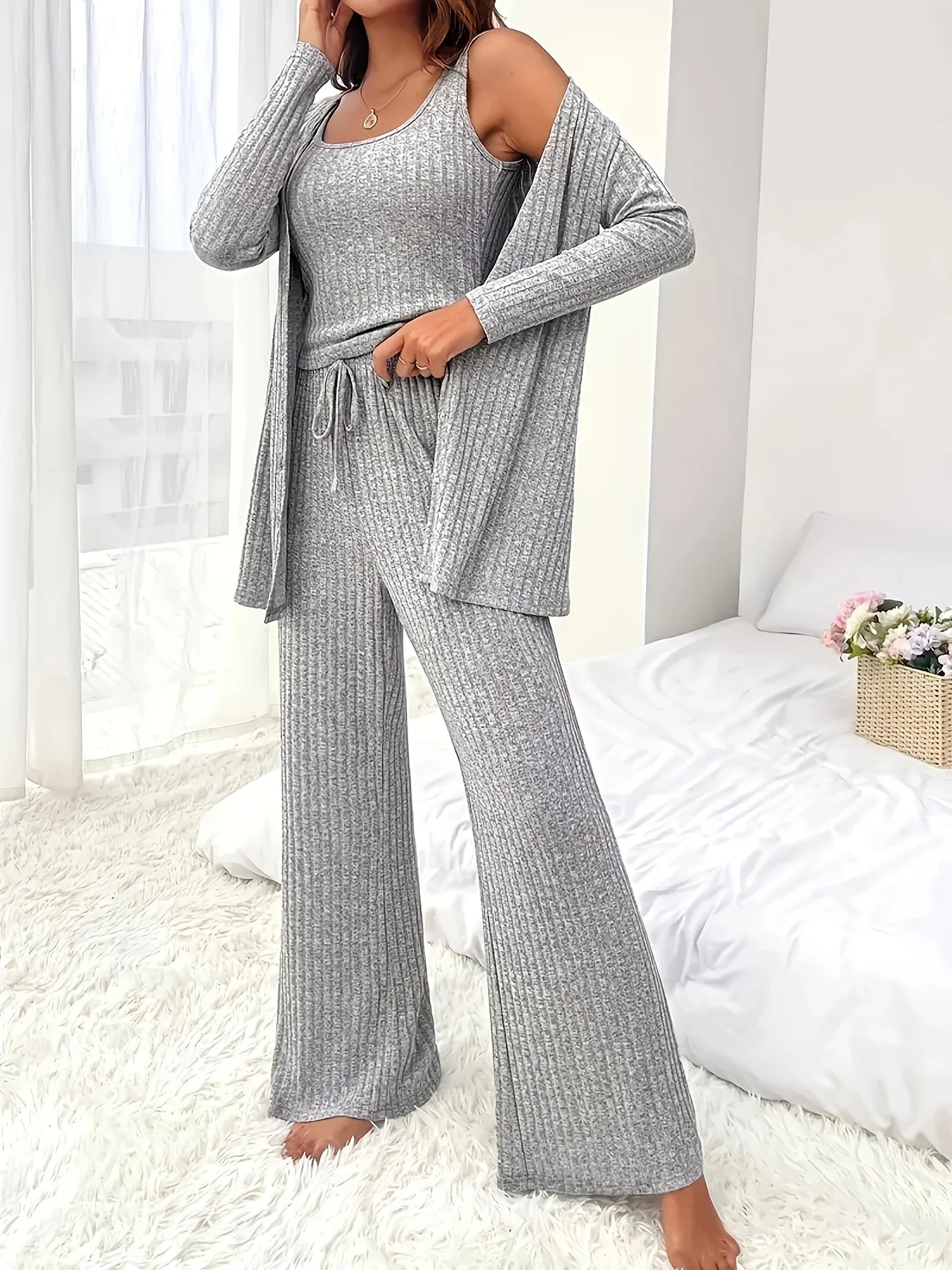 Women's Fashion Casual Versatile Vest Top Comfortable Three-piece Set Outerwear Ideal for Layering