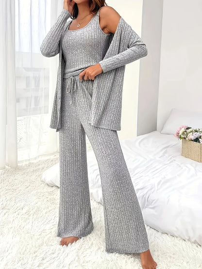 Women's Fashion Casual Versatile Vest Top Comfortable Three-piece Set Outerwear Ideal for Layering